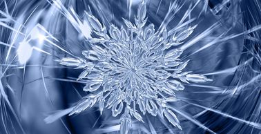 Frozen water that crystalizes more complexly when it is exposed to higher vibrations through words o