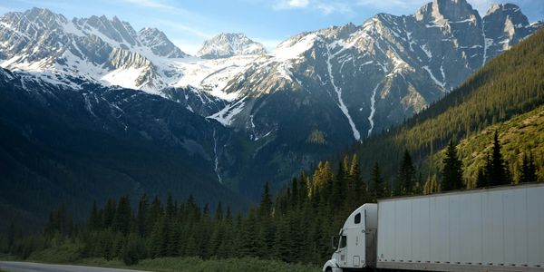 Semi moving down the highway