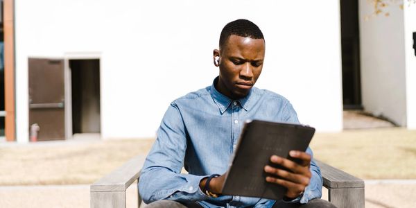 Man Engaging in Online Virtual Peer Mentoring