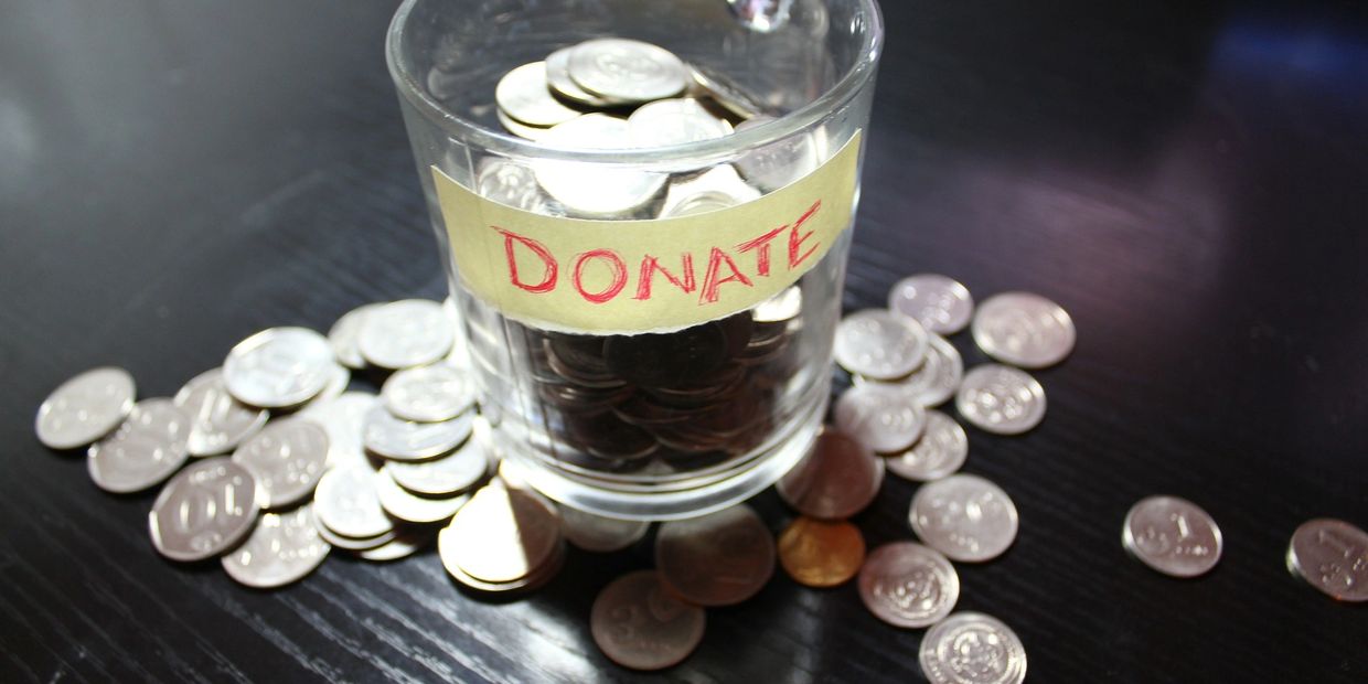 Donation jar.