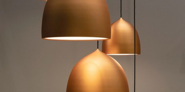 Pendent lights hanging from ceiling