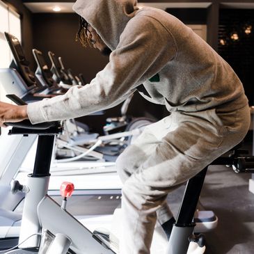 a person on an exercise machine