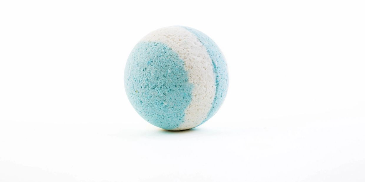 A baby blue Lush Bomb 