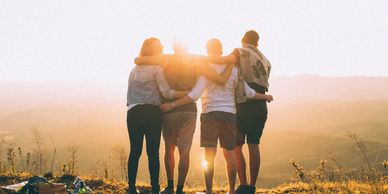 Group of people hugging