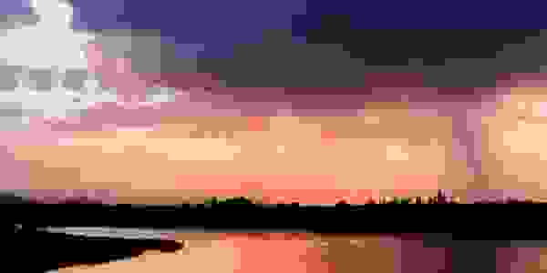 Pink Sunset Above Lake