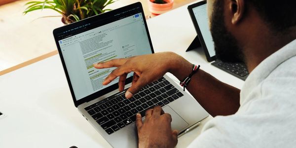 A man working on his laptop