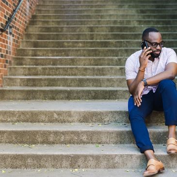 Image of a person talking on the phone