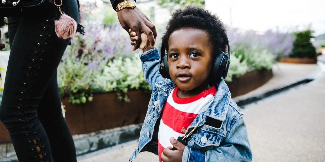 An autistic child with Headphones, ASD