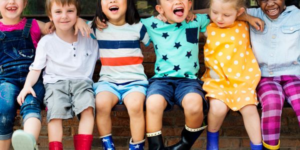 Children at daycare learning and playing