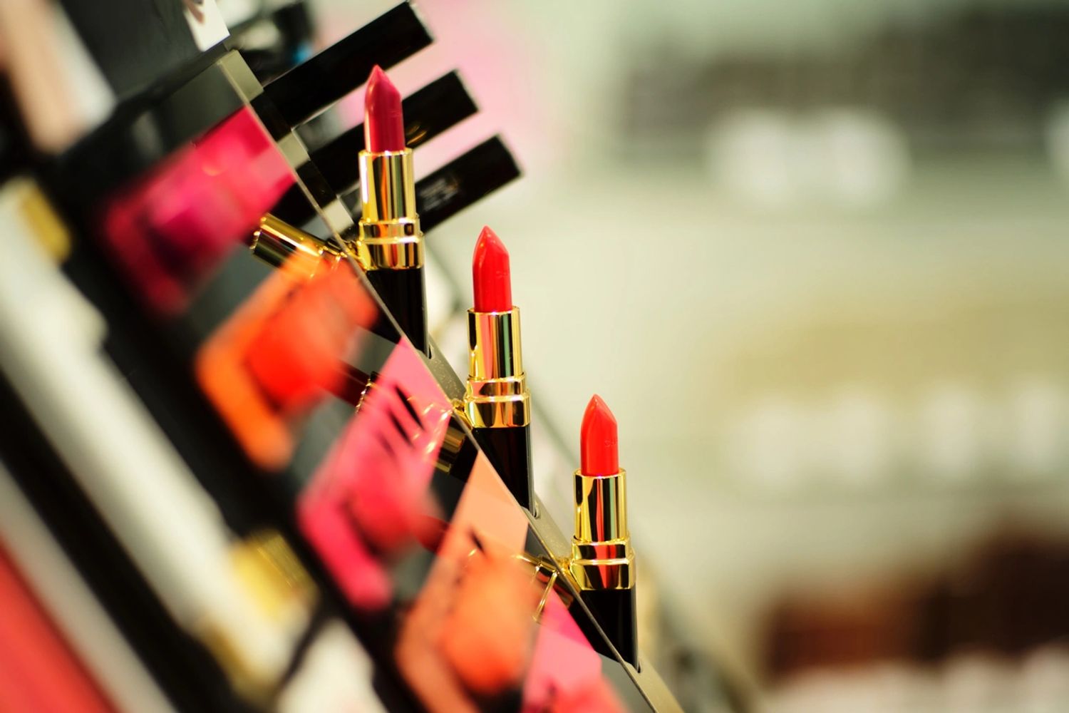 Lipsticks on a display