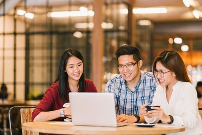 Students working in a group