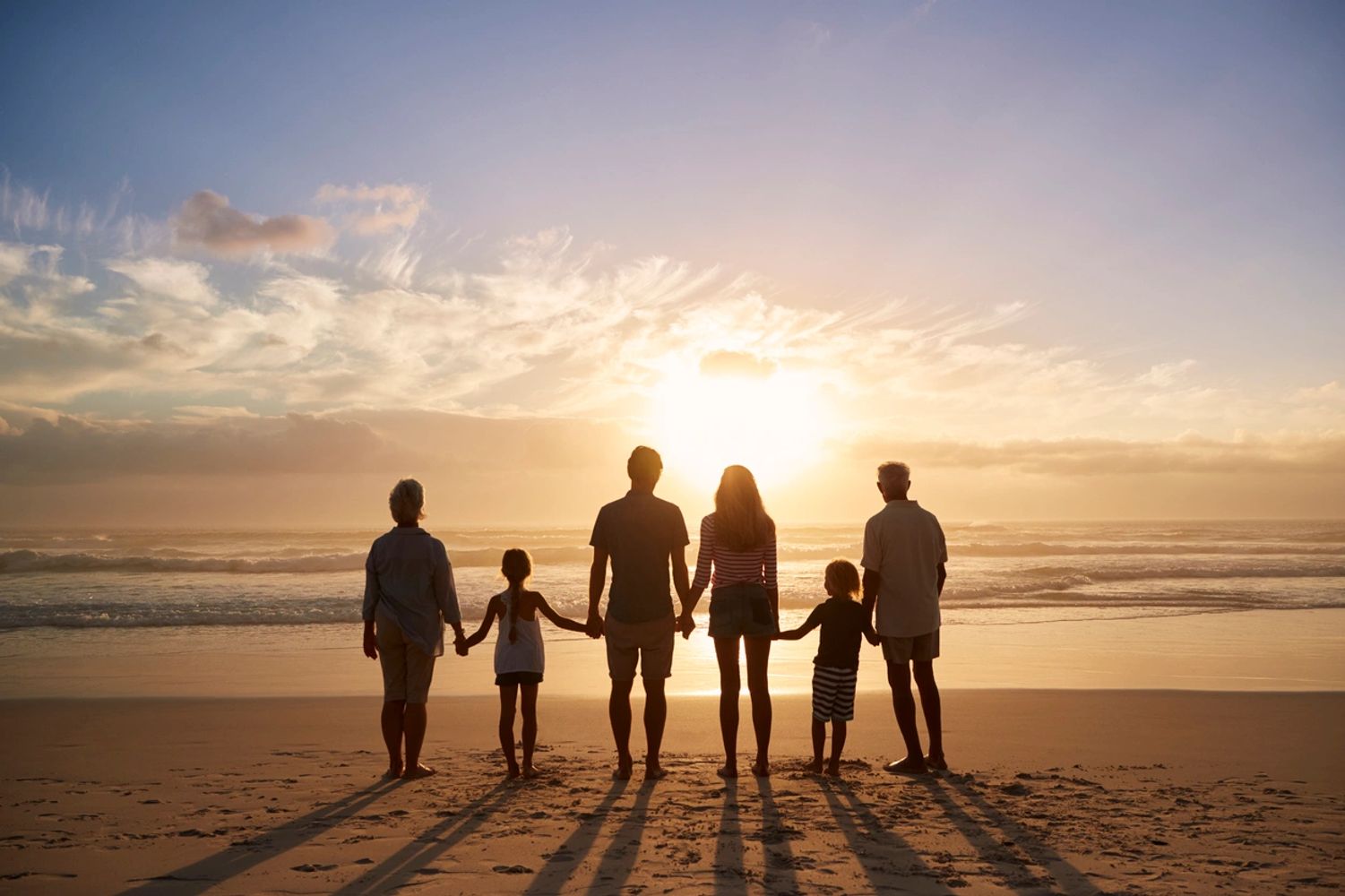 photo of group of people seeing the sunset