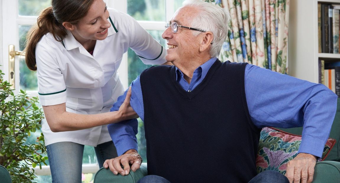 Caregiver assisting a Senior Client