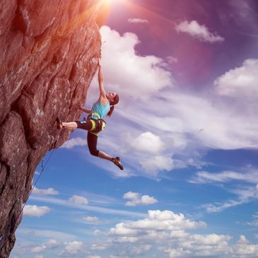 climber on rockface