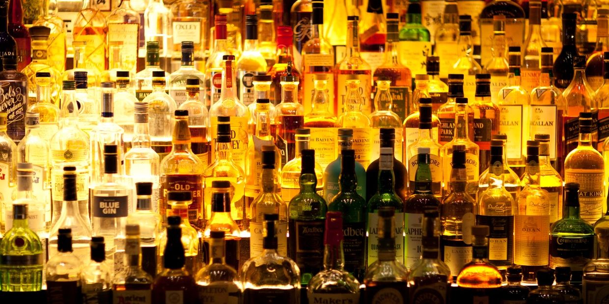 bar, glass bottles, 