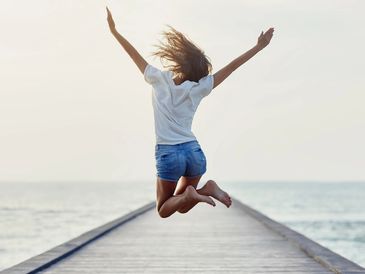 A Woman Leaping For Joy