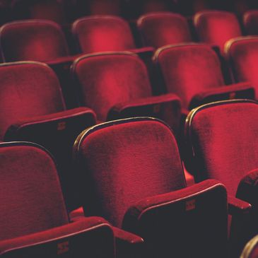 Luxury red velvet theatre seats