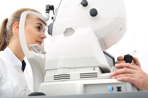 Eye exams at the Mack Eye Center employ the latest technology.
