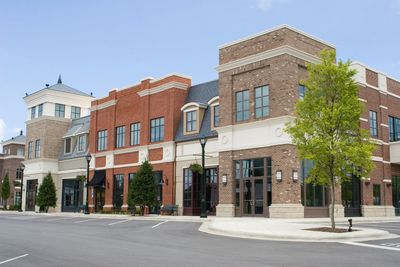 view of the buildings by the street