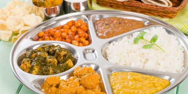 Indian dinner thali at corporate service apartments in Pune India