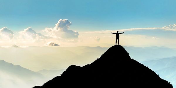 a man on a mountain