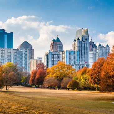 The city of Atlanta, GA on a Fall day