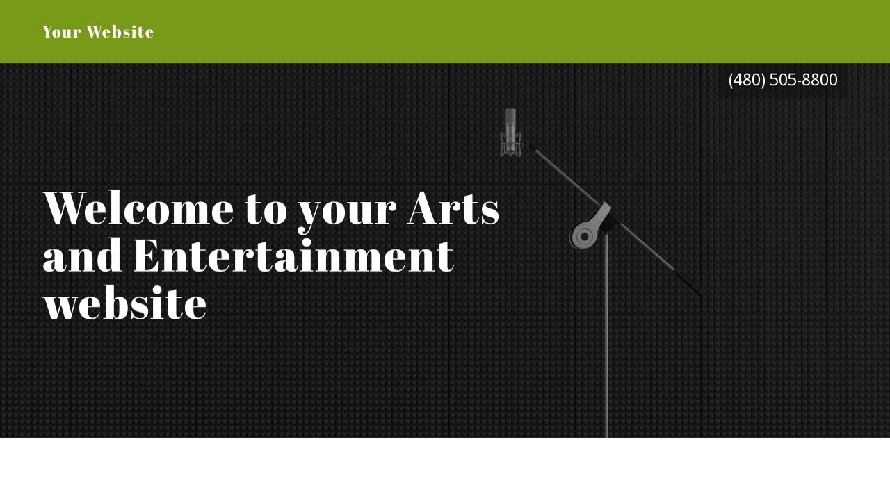 Arts and Entertainment Website: Example 12