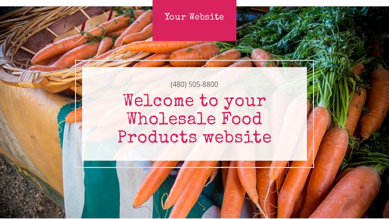 Example 7 Wholesale Food Products site Template GoDaddy