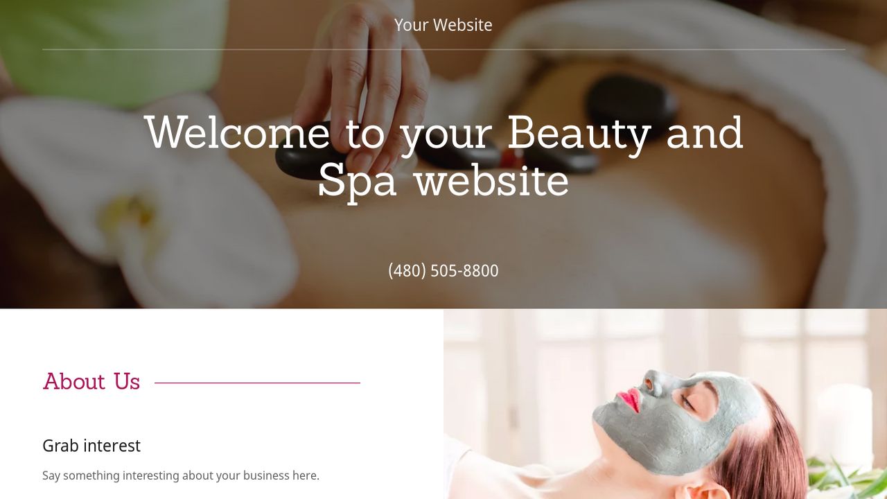 Beauty and Spa Website: Example 7