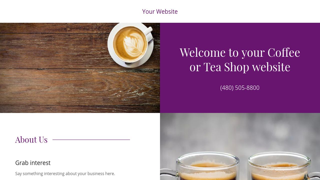 Coffee or Tea Shop site Templates GoDaddy