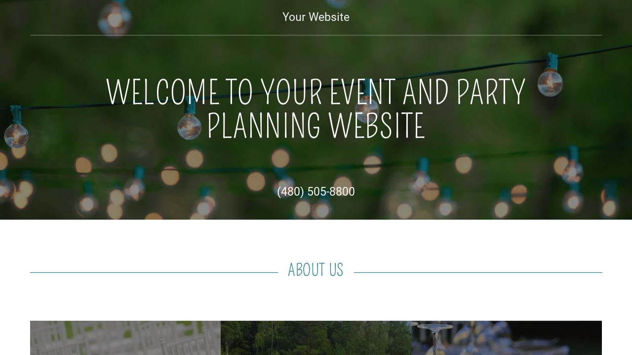 Event and Party Planning Website: Example 2