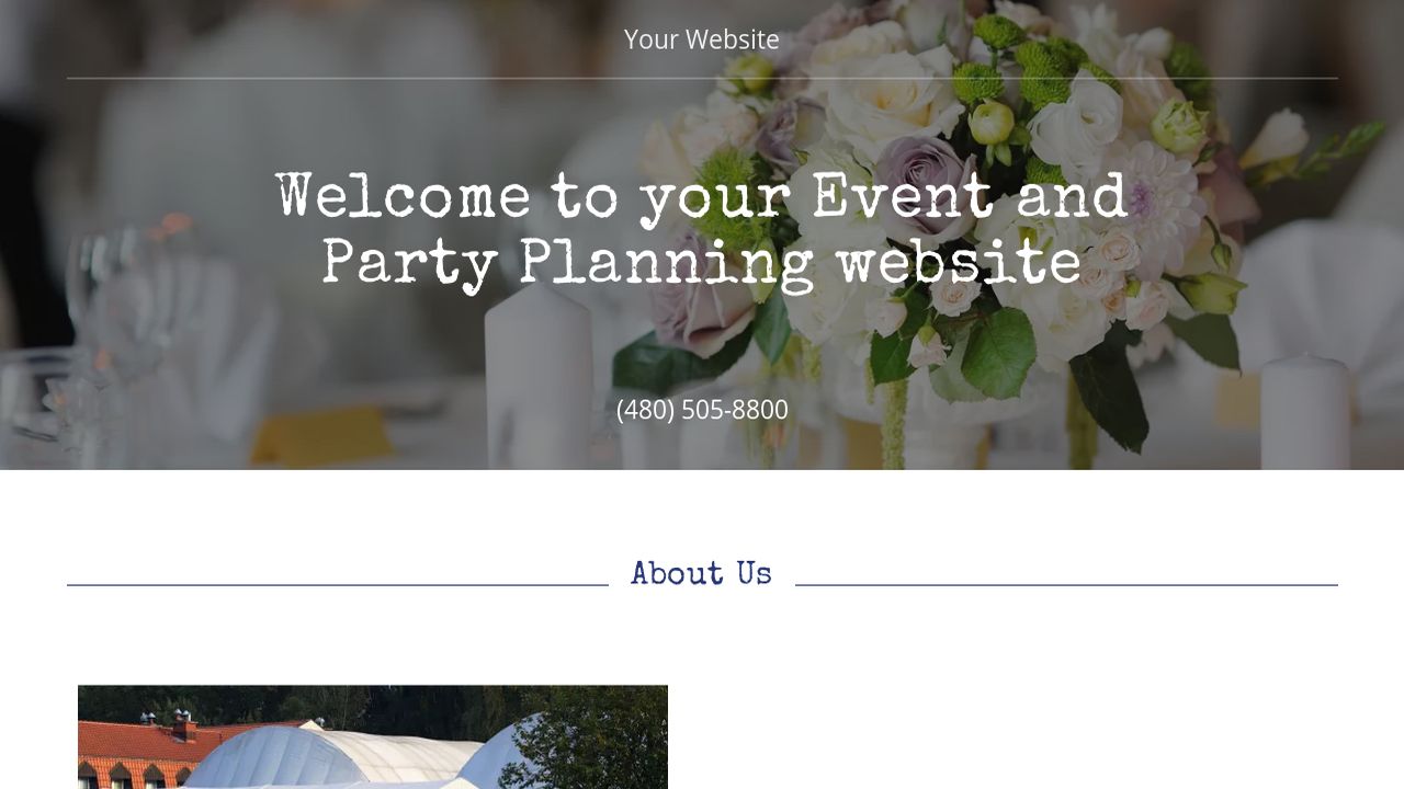 Event and Party Planning Website: Example 9