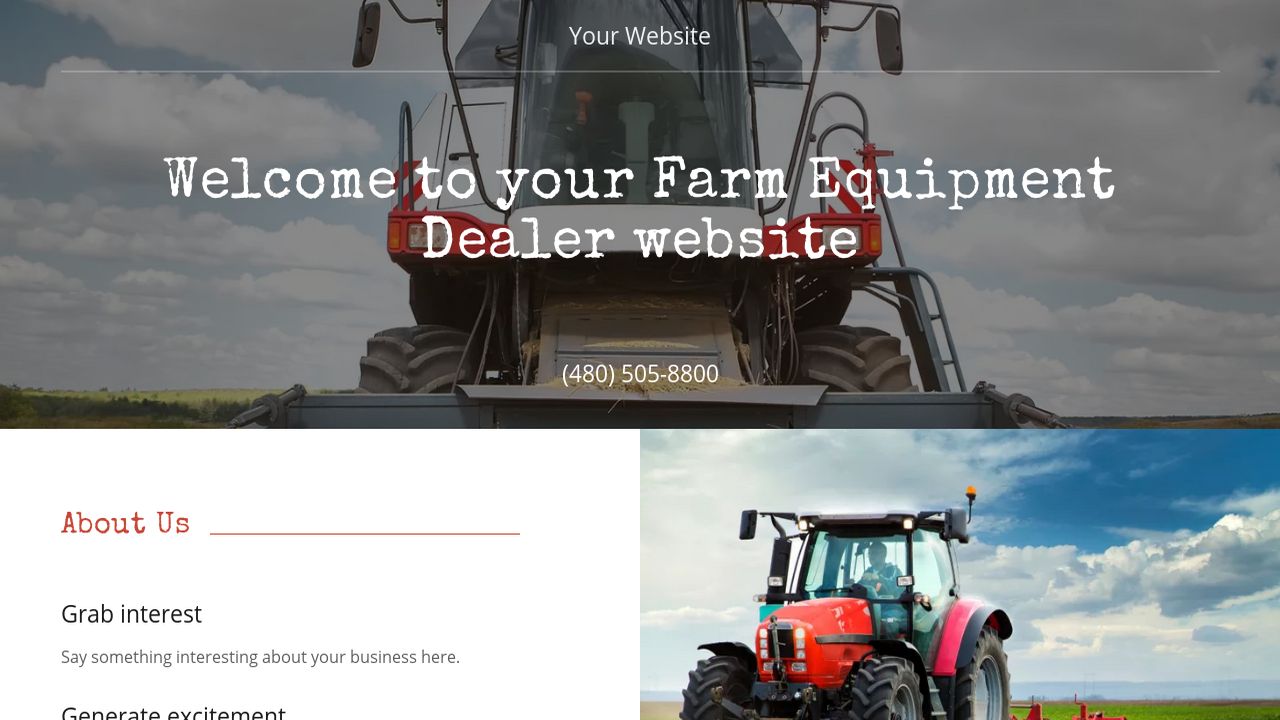 Farm Equipment Dealer site Templates GoDaddy
