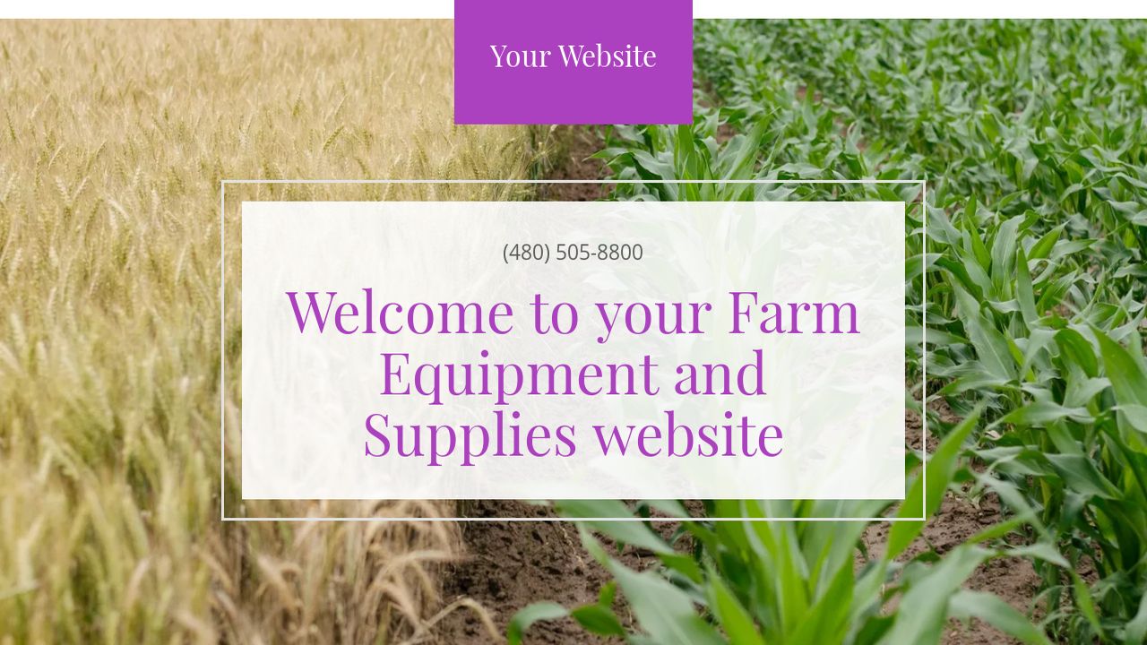 Farm Equipment And Supplies Website Templates GoDaddy