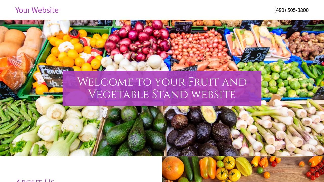 Example 1 Fruit and Vegetable Stand site Template GoDaddy