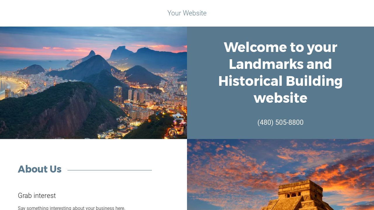 Example 10 Landmarks and Historical Building site Template GoDaddy