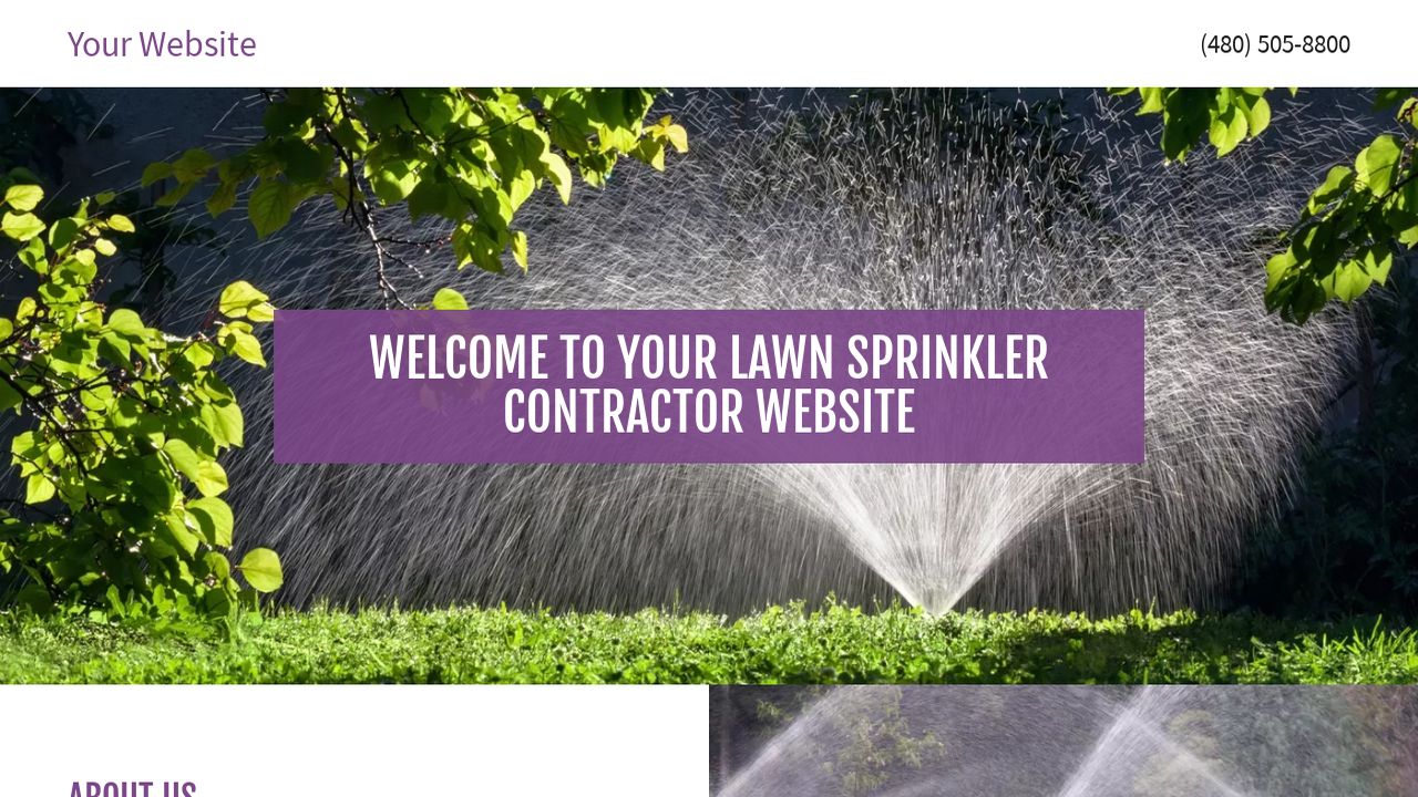 Lawn Sprinkler Contractor Website Templates GoDaddy