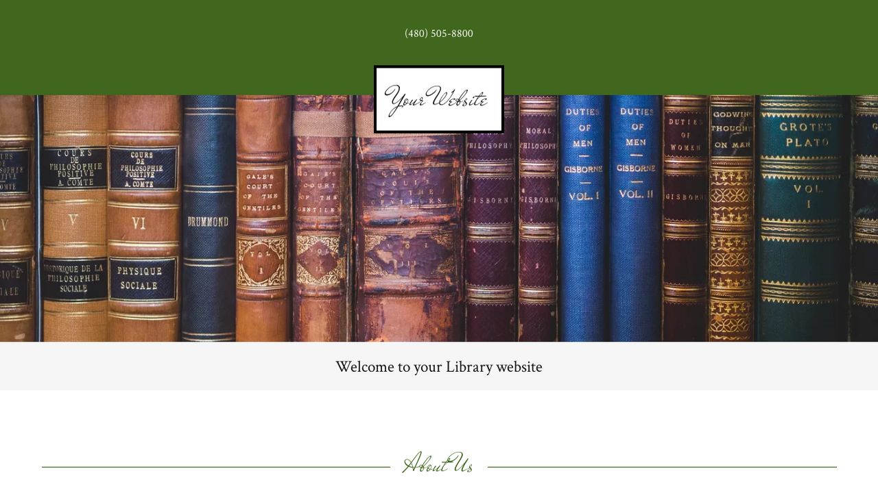 library website templates godaddy website library