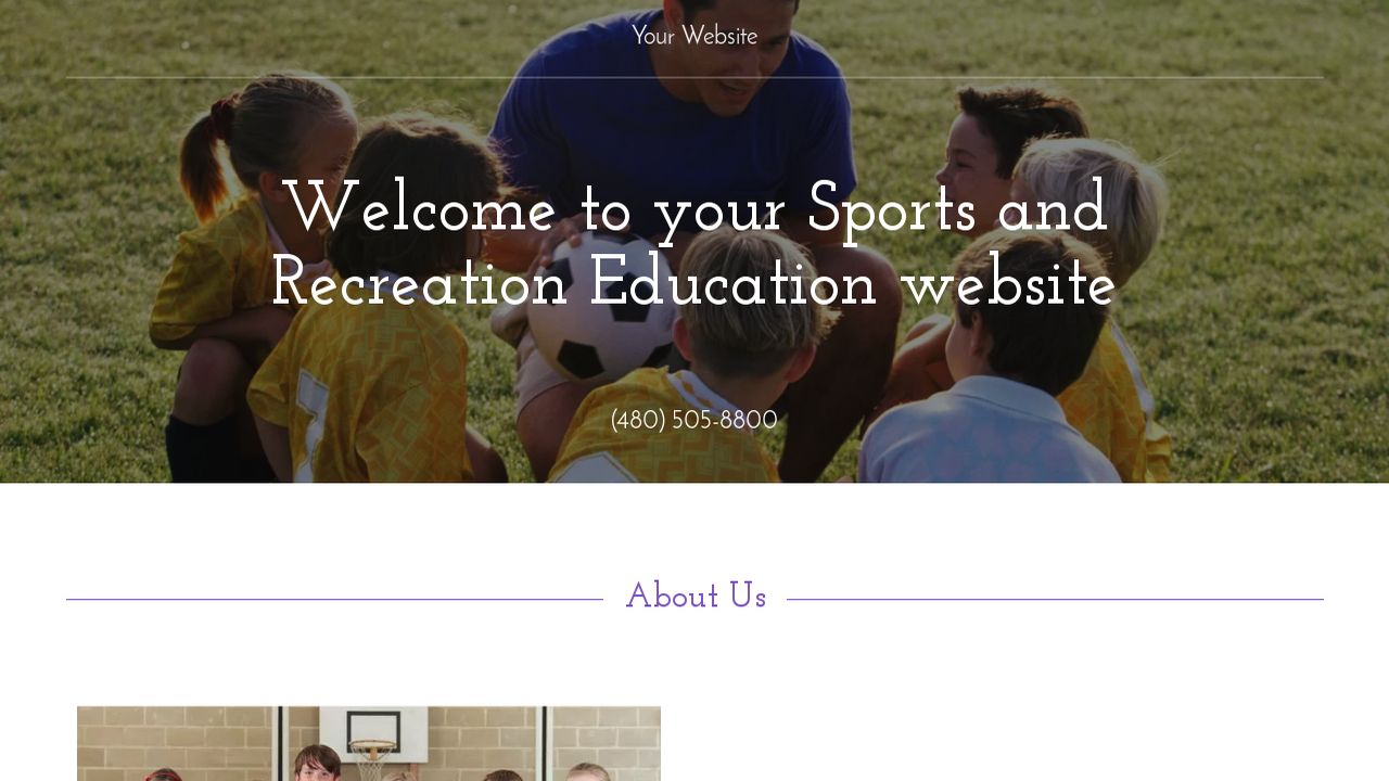 Sports and Recreation Education site Templates GoDaddy